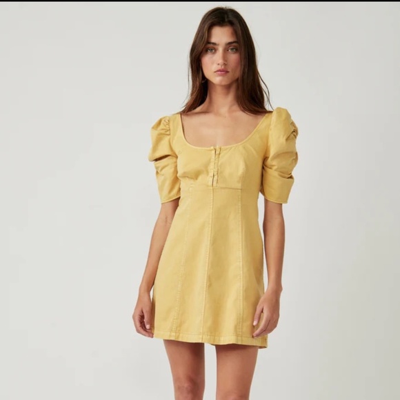 Free people cheyenne puff sleeve denim dress - Picture 1 of 6